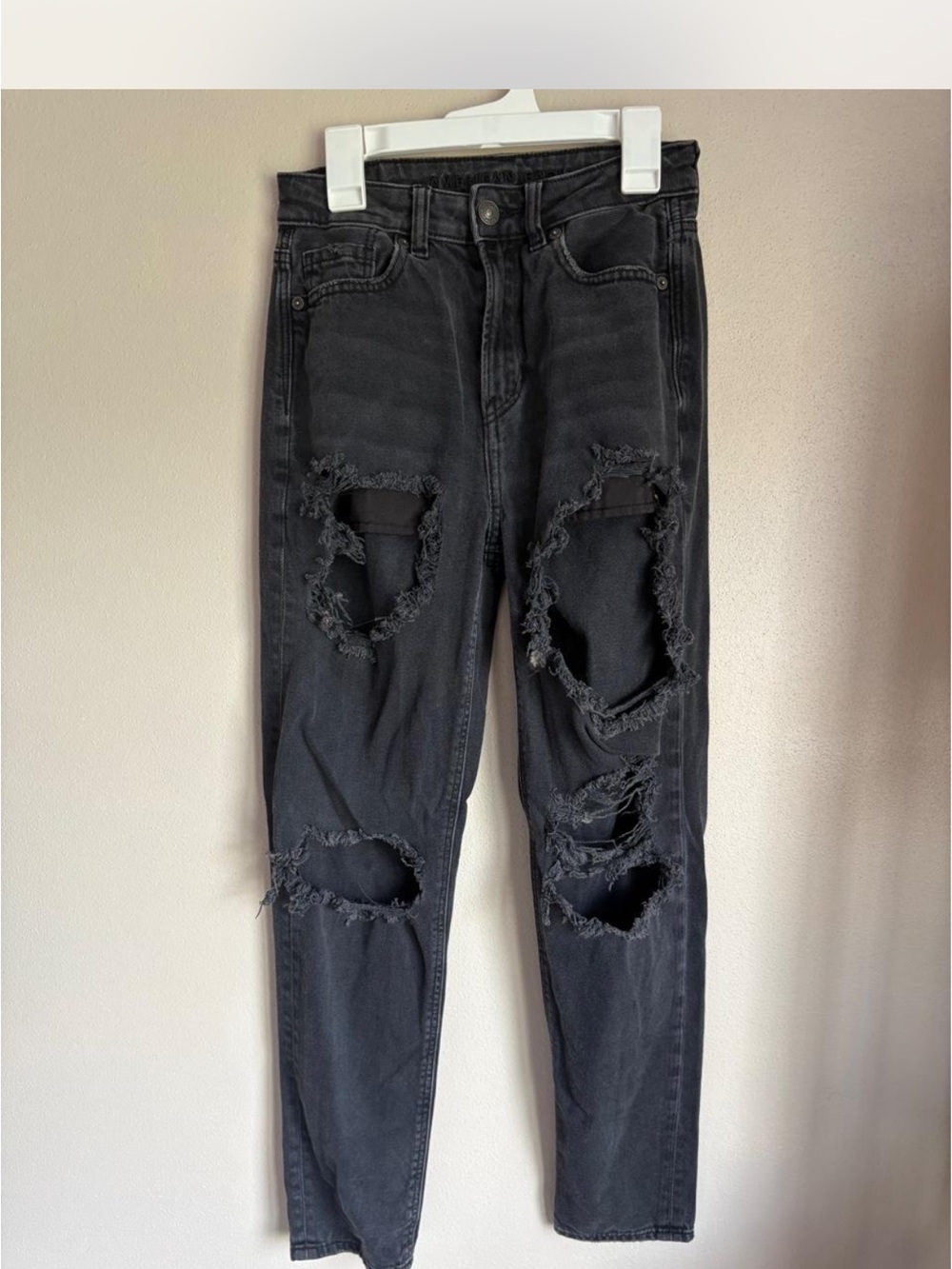 American Eagle Outfitters  Distressed Black Skinny Jeans